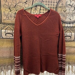 Krimson Klover Orange Knit Pullover Sweater